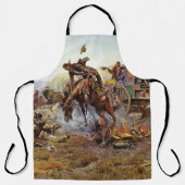  Westerne cowboy bij kamp op Bucking Horse  Schort (Voorkant)