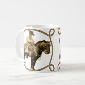 Westerne cowboy bij paarden koffiemok (Voorkant links)