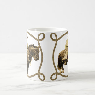 Westerne  cowboy bij paarden koffiemok