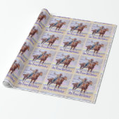 Westerne cowboy bij paardenmeestergistafval cadeaupapier (Uitgerold)