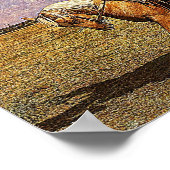 Westerne cowboy bij Palomino Horse Poster (Hoek)