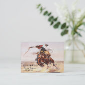 Westerne cowboy bij Sjabloon van Bucking Horse Visitekaartje (Staand voorkant)