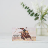 Westerne cowboy bij Sjabloon van Bucking Horse Visitekaartje (Staand voorkant)