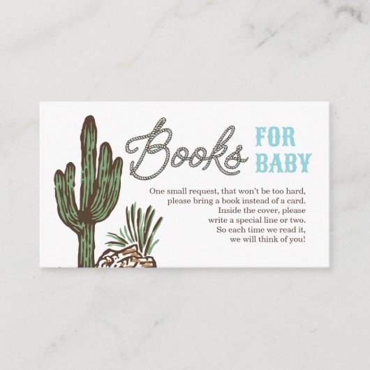 Westerne Cowboy Boeken voor Baby shower Kaart (Voorkant)