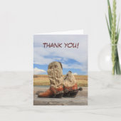 Westerne Cowboy Boot Bedankt Card (Voorkant)