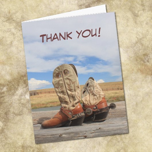 Westerne Cowboy Boot Bedankt Card