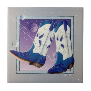 Westerne Cowboy Boot Ceramic Tegel Tegeltje