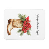 Westerne Cowboy Boot Christmas Magneet (Horizontaal)