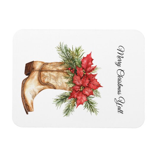 Westerne Cowboy Boot Christmas Magneet (Horizontaal)