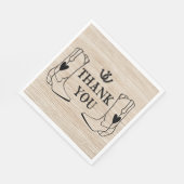 Westerne Cowboy Boot Country Wedding Wood Dank u Servet (Hoek)