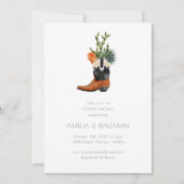 Westerne Cowboy Boot Desert Cactus Couples Shower Kaart (Voorkant)