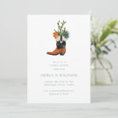 Westerne Cowboy Boot Desert Cactus Couples Shower Kaart (Staand voorkant)