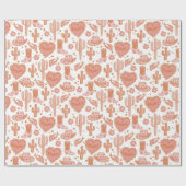 Westerne Cowboy Boot Howdy Cowgirl Roze Valentijns Cadeaupapier (Vlak)