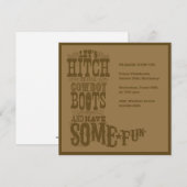Westerne Cowboy Boot Invitation Kaart (Voorkant / Achterkant)
