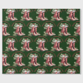 Westerne Cowboy Boot Merry Christmas Y'all Cadeaupapier (Vlak)