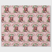 Westerne Cowboy Boot Merry Christmas Y'all Cadeaupapier (Vlak)