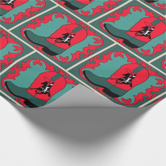 Westerne cowboy-boot met Roper Gift Wrapping Paper Cadeaupapier (Hoek)