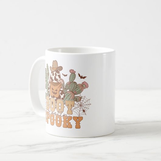 Westerne Cowboy Boot Scootin Spooky Halloween Koffiemok (Voorkant links)