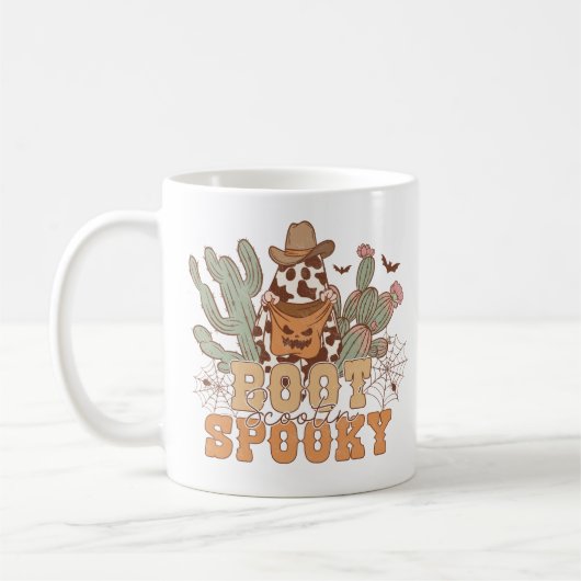 Westerne Cowboy Boot Scootin Spooky Halloween Koffiemok (Links)
