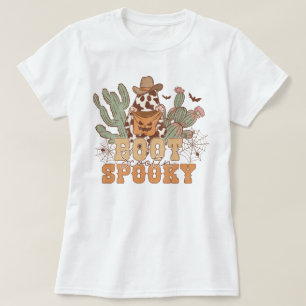 Westerne Cowboy Boot Scootin Spooky Halloween T-shirt