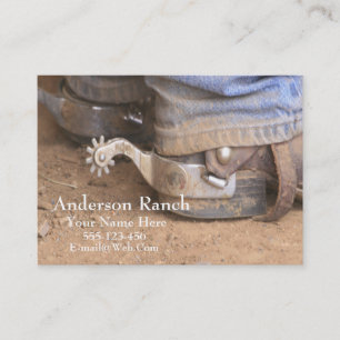 Westerne Cowboy Boot Spurs Business Card Template Visitekaartje