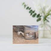 Westerne Cowboy Boot Spurs Business Card Template Visitekaartje (Staand voorkant)