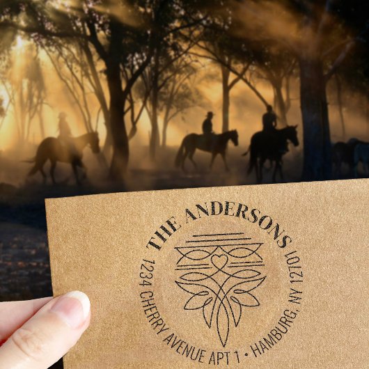 Westerne Cowboy Boot Stitch Pattern Retouradres Zelfinktende Stempel