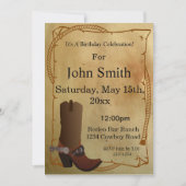 Westerne Cowboy Boot Uitnodiging (Voorkant)