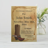 Westerne Cowboy Boot Uitnodiging (Staand voorkant)