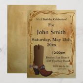 Westerne Cowboy Boot Uitnodiging (Voorkant / Achterkant)