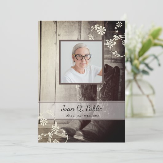 Westerne Cowboy Boots begrafenisdienst Memorial Programmakaart (Staand voorkant)