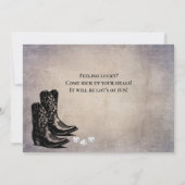 Westerne Cowboy Boots Bunco uitnodiging (Achterkant)