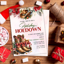 Westerne Cowboy Boots Christmas Hoedown Party Kaart