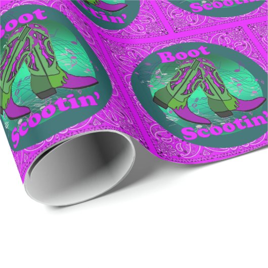 Westerne Cowboy Boots Dance Boot Scootin' Cadeaupapier (Rol Hoek)