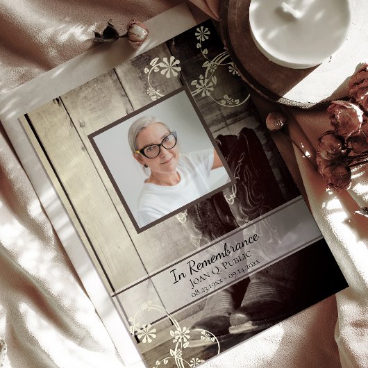 Westerne Cowboy Boots Death Jubileum Memorial Kaart