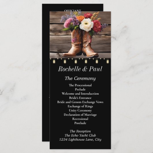 Westerne Cowboy Boots Floral Elegant Mason Jar (Voorkant / Achterkant)