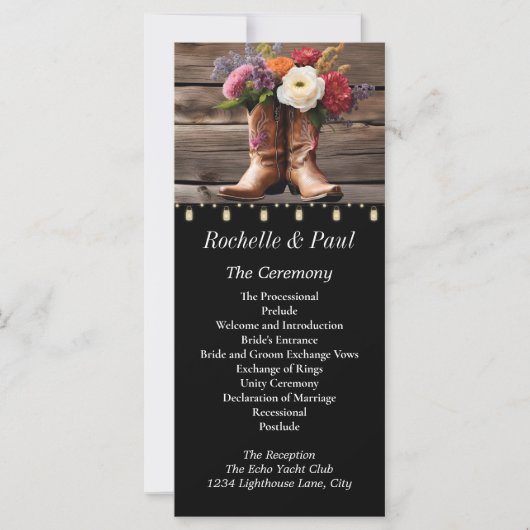 Westerne Cowboy Boots Floral Elegant Mason Jar (Voorkant)