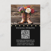 Westerne Cowboy Boots Floral Elegant Mason Jar Informatiekaartje (Voorkant)