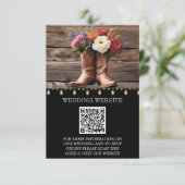 Westerne Cowboy Boots Floral Elegant Mason Jar Informatiekaartje (Staand voorkant)