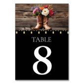 Westerne Cowboy Boots Floral Elegant Mason Jar Kaart (Achterkant)