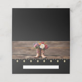 Westerne Cowboy Boots Floral Elegant Mason Jar Plaatskaartje (Buitenkant ongevouwen)