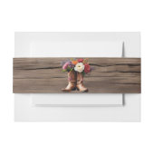 Westerne Cowboy Boots Floral Elegant Mason Jar Uitnodigingen Wikkel (Voorkant Voorbeeld)