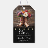 Westerne Cowboy Boots Floral Elegant Wedding Cadeaulabel (Voorkant)