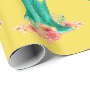 Westerne Cowboy Boots Flowers OM HET EVEN WELKE KL Cadeaupapier