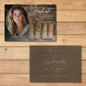 Westerne Cowboy Boots Foto Afstuderen Aankondiging