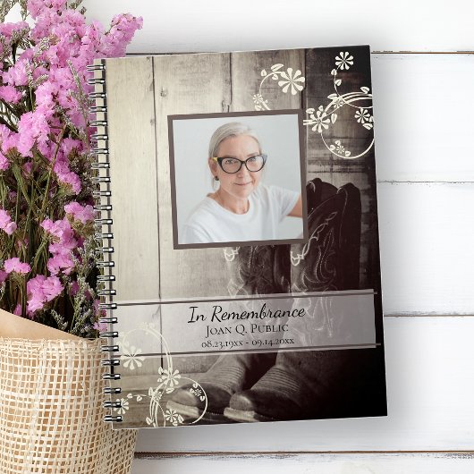 Westerne Cowboy Boots Funeral Memorial Gastboek Notitieboek