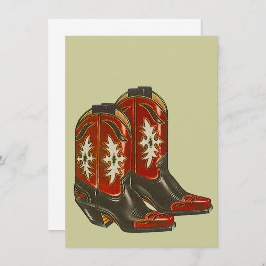 Westerne Cowboy Boots Hoedown  uitnodigingen (Voorkant / Achterkant)