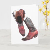 Westerne Cowboy Boots Kaart (Gele Bloem)