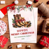 Westerne Cowboy Boots Kerstvakantie Kaart