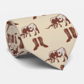 Westerne Cowboy Boots Longhorn Steer Necktie Stropdas (Opgerold)
